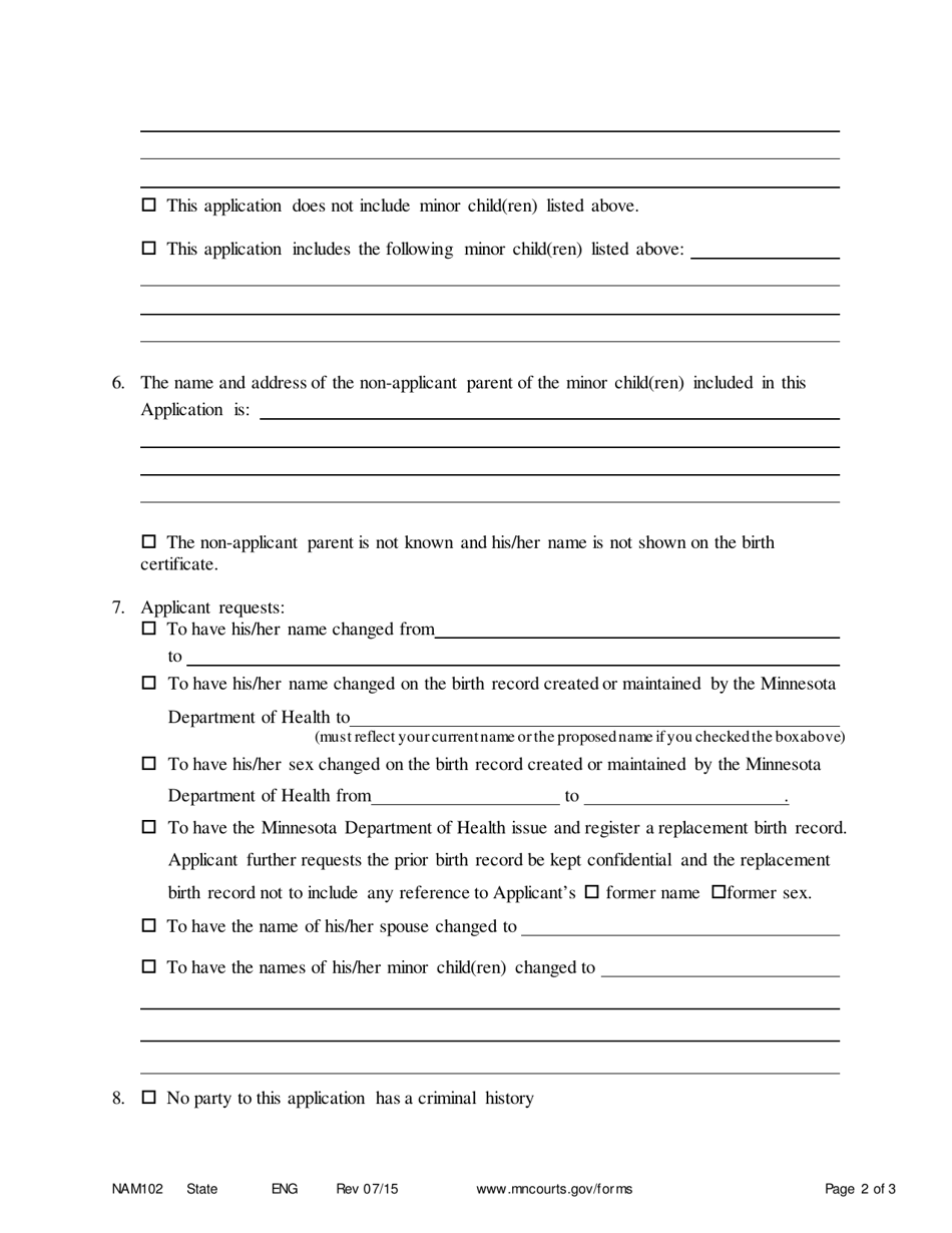 Form NAM102 Fill Out Sign Online And Download Printable PDF 