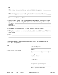 Form NAM102 Application for Name Change and Other Relief - Minnesota, Page 3