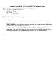 Form MO780-2821 Drinking Water Emergency Exception Request - Missouri, Page 2