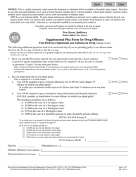 Document preview: Form 11000 Supplemental Plea Form for Drug Offenses - New Jersey (English/Haitian Creole)