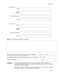Form OP-110205 Attachment C Request for Voluntary Mediation Service - Oklahoma, Page 2