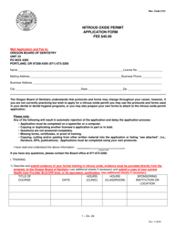 Nitrous Oxide Permit Application Form - Oregon, Page 3
