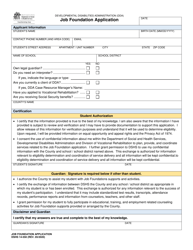 Document preview: DSHS Form 14-550 Job Foundation Application - Washington