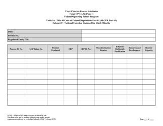 Form OP-UA56 (TCEQ-10294) Vinyl Chloride Process Attributes - Texas, Page 5