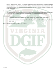 Application to Hold and Sell Certain Fish, Snakes, Snapping Turtles, &amp; Hellgrammites for Sale - Virginia, Page 8
