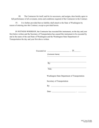 DOT Form 272-006 Contract - Highway Construction - Washington, Page 2
