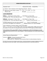 Form DOC03-113 Families First Coronavirus Response Act Approval Request - Washington, Page 5