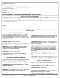 DD Form 3112 Personnel Accountability and Assessment Notification for Coronavirus Disease (Covid-19) Exposure, Page 2