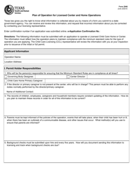 Document preview: Form 2948 Plan of Operation for Licensed Center and Home Operations - Texas