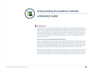 Understanding the Academic Calendar: a Resource Guide - Competency-Based Education Network, Page 3