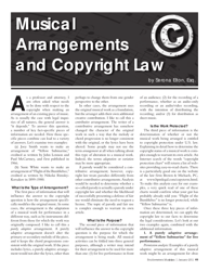 Musical Arrangements and Copyright Law - Serona Elton, Southwestern Musician