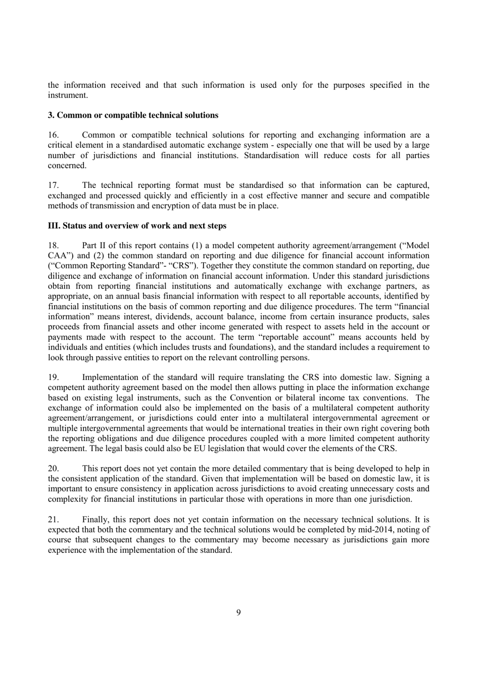 Standard for Automatic Exchange of Financial Account Information - Oecd, Page 9