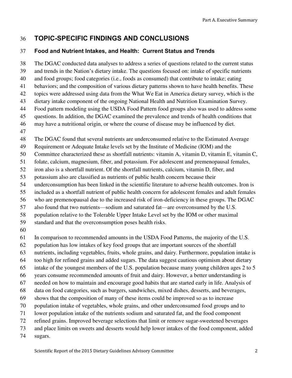 Scientific Report of the 2015 Dietary Guidelines Advisory Committee, Page 2