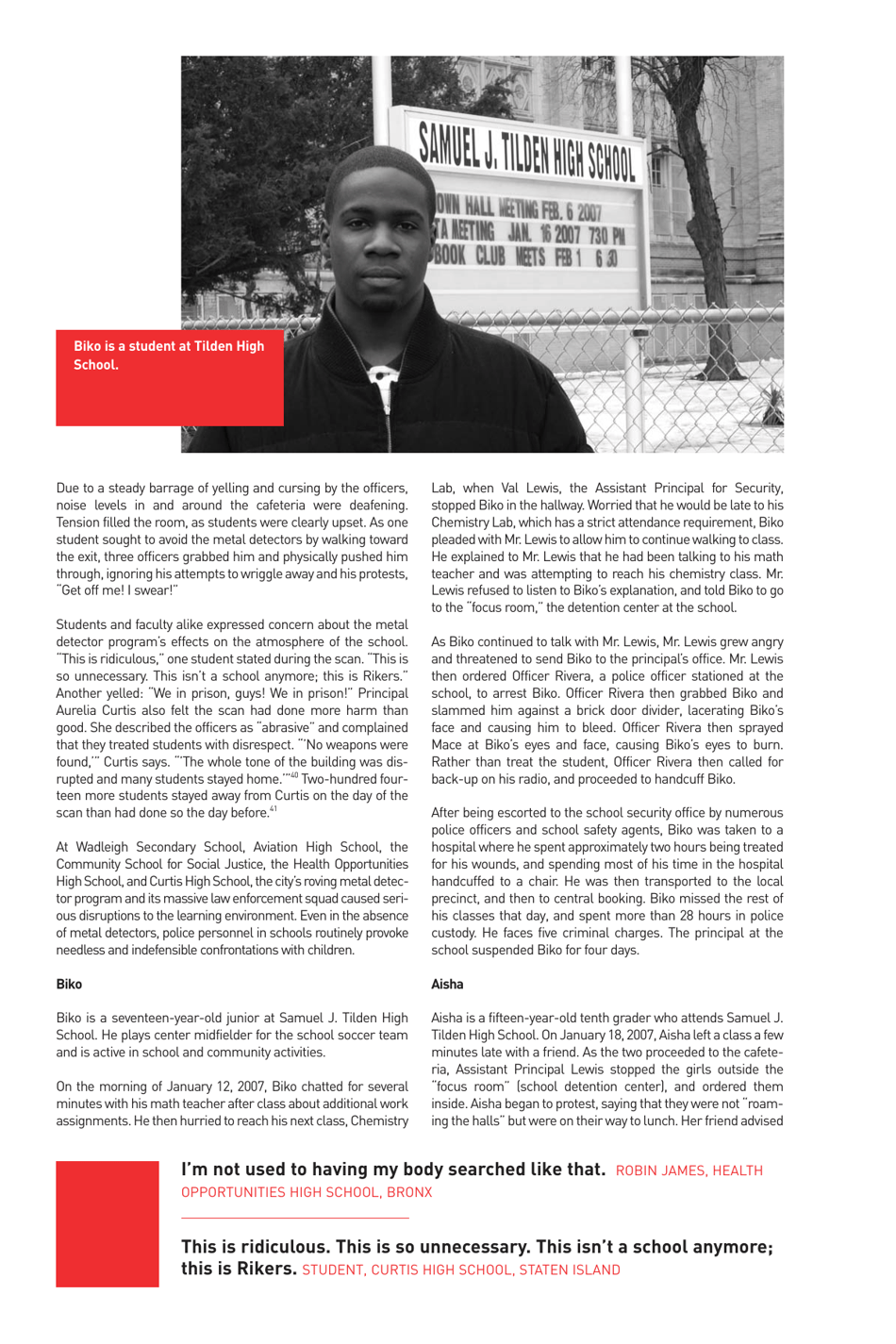 Criminalizing the Classroom: the Over-policing of New York City Schools, Page 15