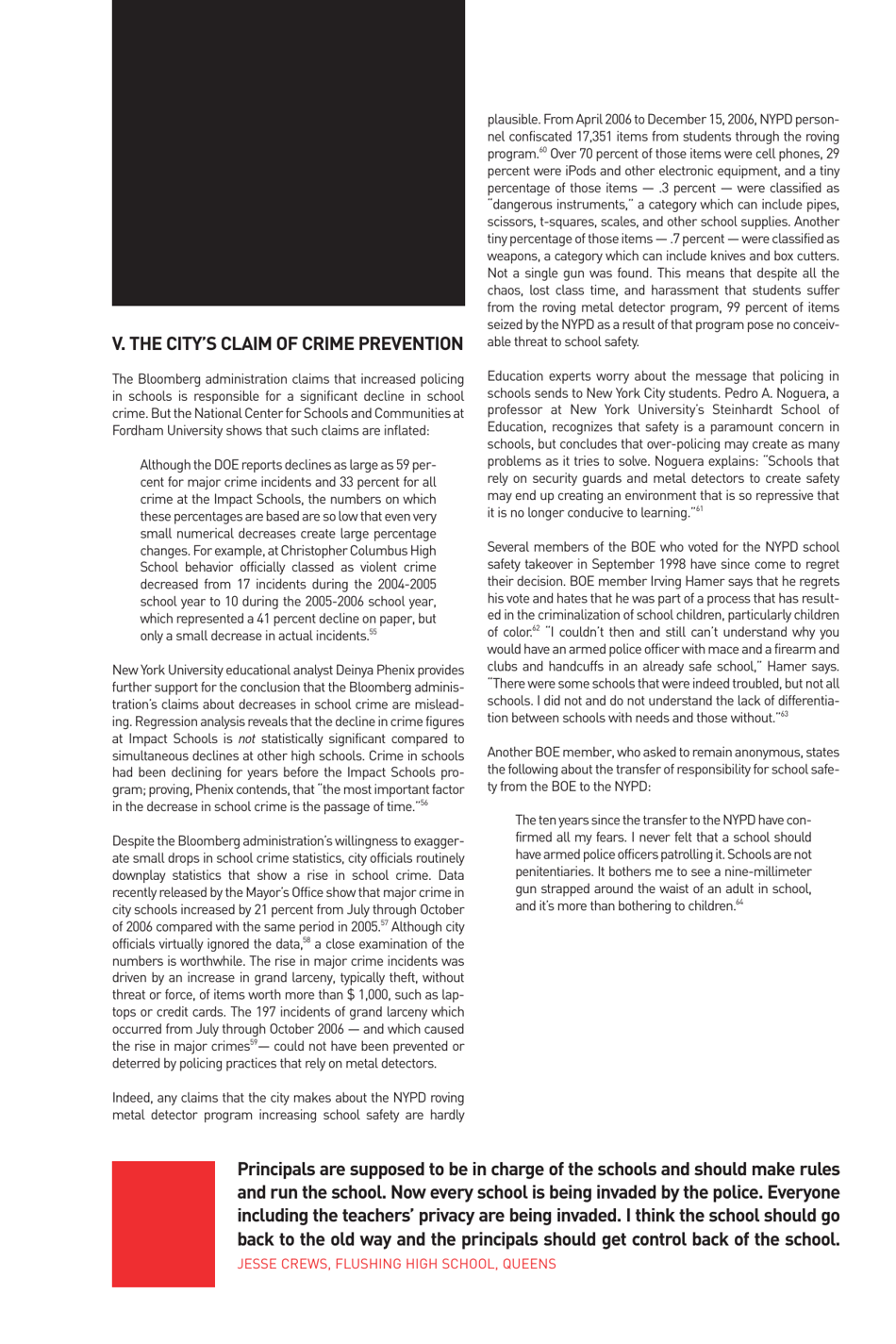 Criminalizing the Classroom: the Over-policing of New York City Schools, Page 20