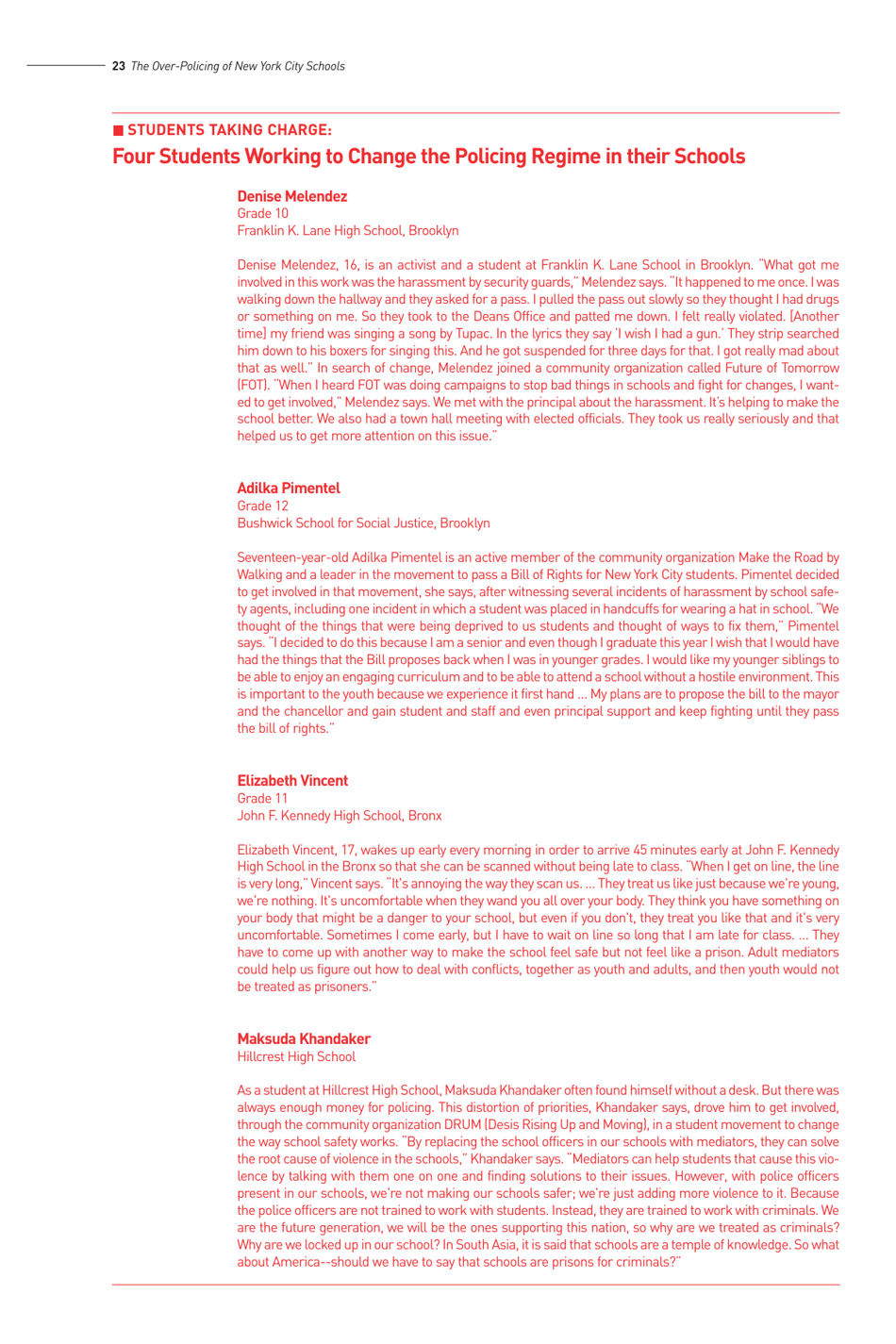 Criminalizing the Classroom: the Over-policing of New York City Schools, Page 24