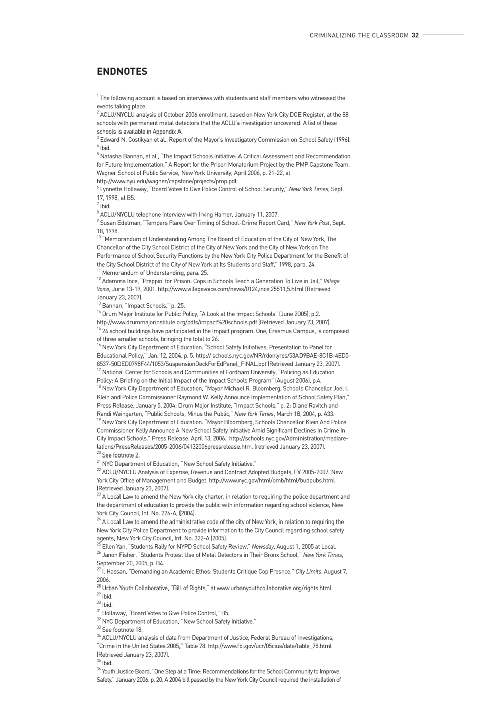 Criminalizing the Classroom: the Over-policing of New York City Schools, Page 33