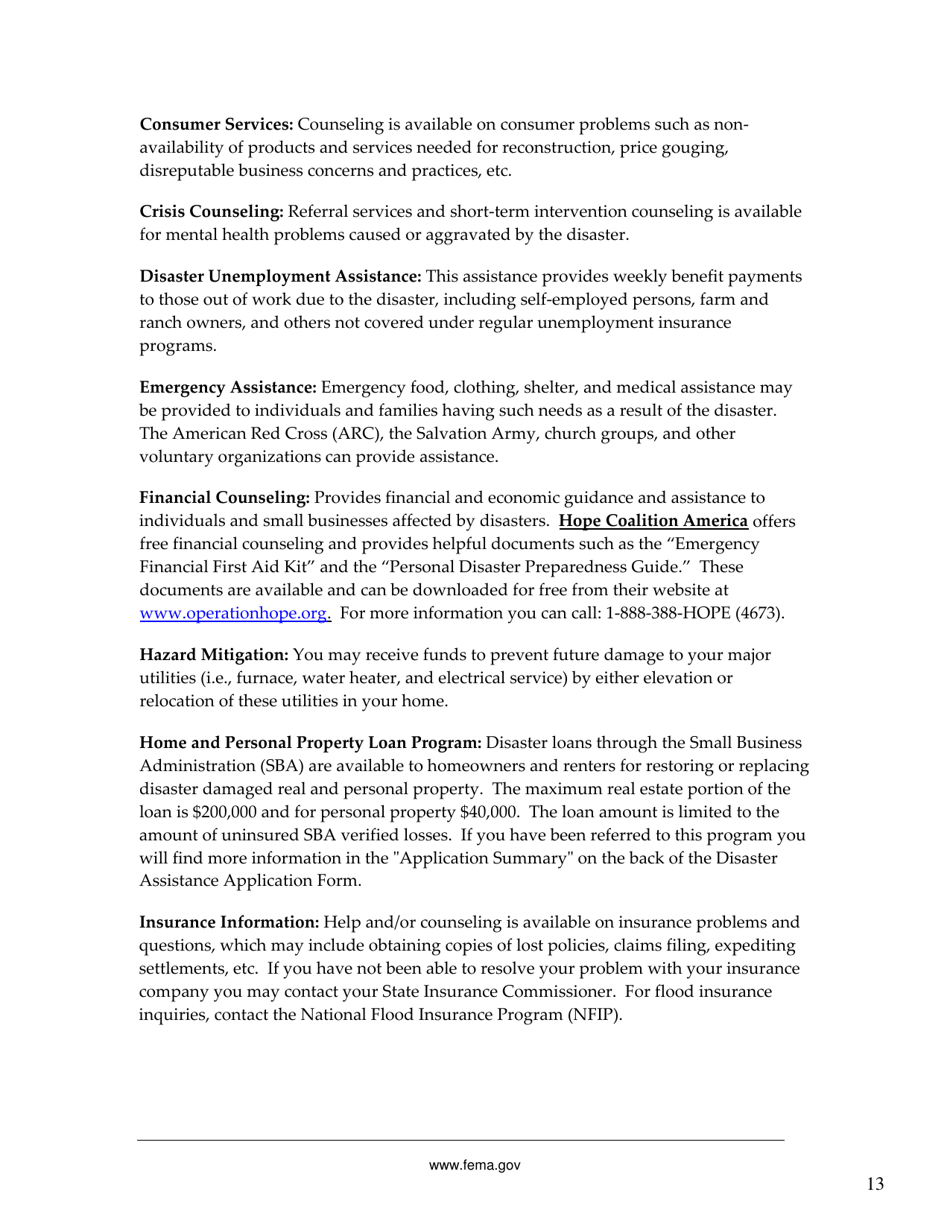 FEMA 545 - Help After a Disaster: Applicants Guide to the Individuals  Households Program, Page 17