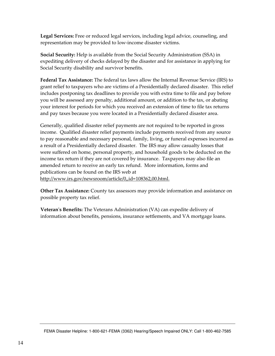 FEMA 545 - Help After a Disaster: Applicants Guide to the Individuals  Households Program, Page 18