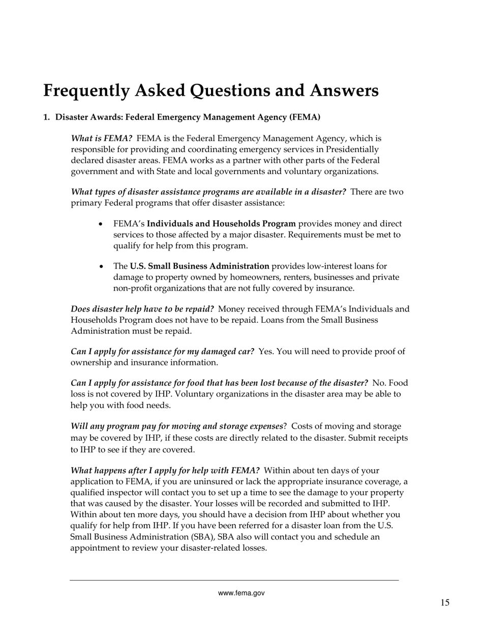 FEMA 545 - Help After a Disaster: Applicants Guide to the Individuals  Households Program, Page 19