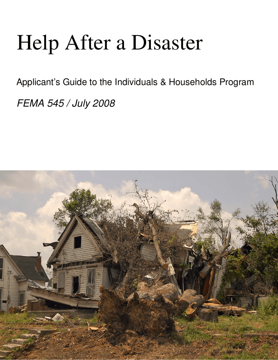 FEMA 545 - Help After a Disaster: Applicants Guide to the Individuals  Households Program, Page 1