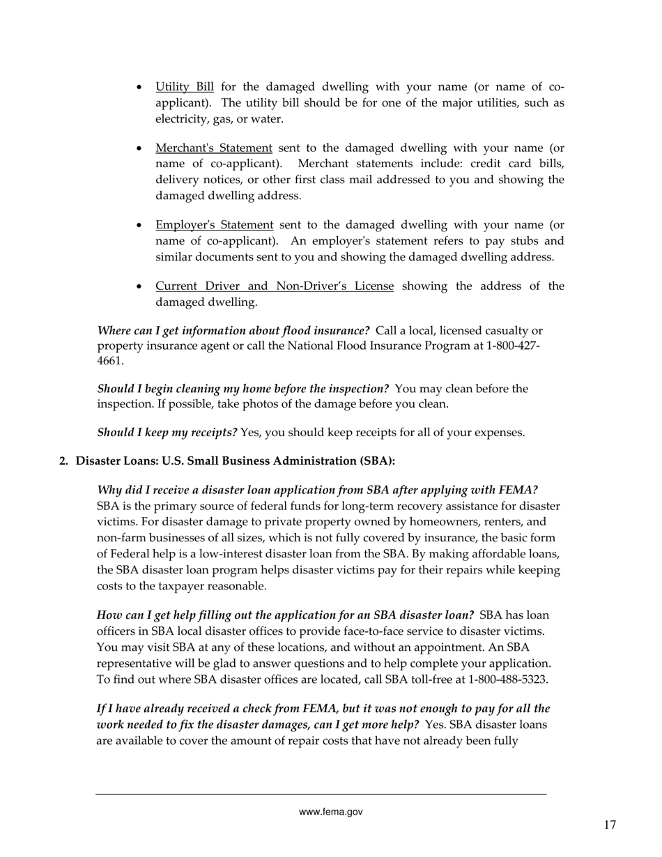 FEMA 545 - Help After a Disaster: Applicants Guide to the Individuals  Households Program, Page 21