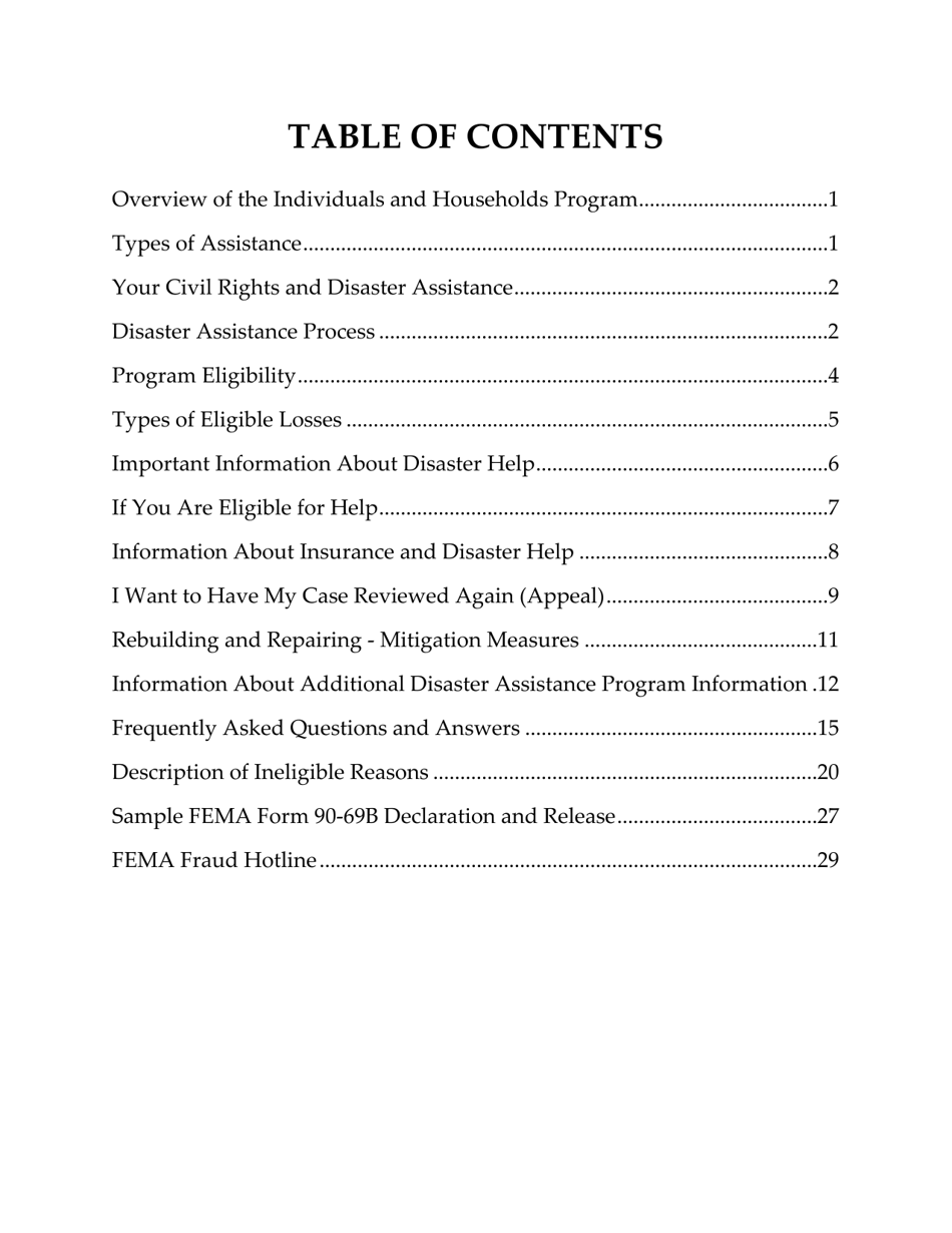 FEMA 545 - Help After a Disaster: Applicants Guide to the Individuals  Households Program, Page 4