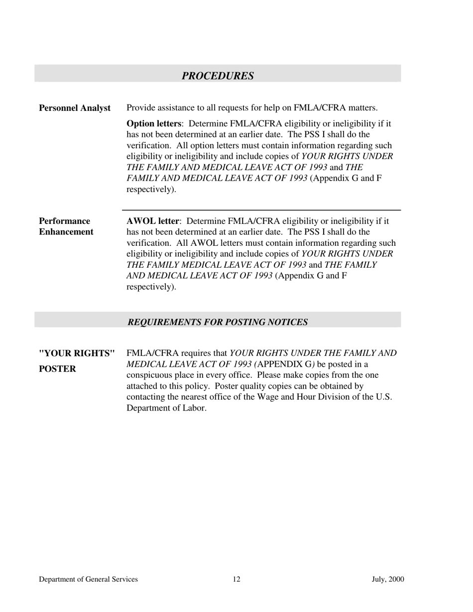 Family and Medical Leave Act and California Family Rights Act Fmla / Cfra Policy and Procedures - California, Page 14