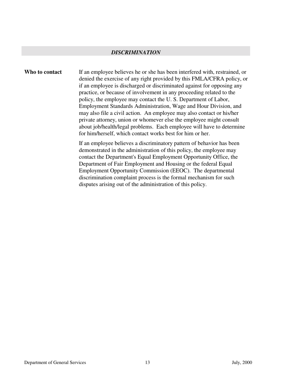 Family and Medical Leave Act and California Family Rights Act Fmla / Cfra Policy and Procedures - California, Page 15