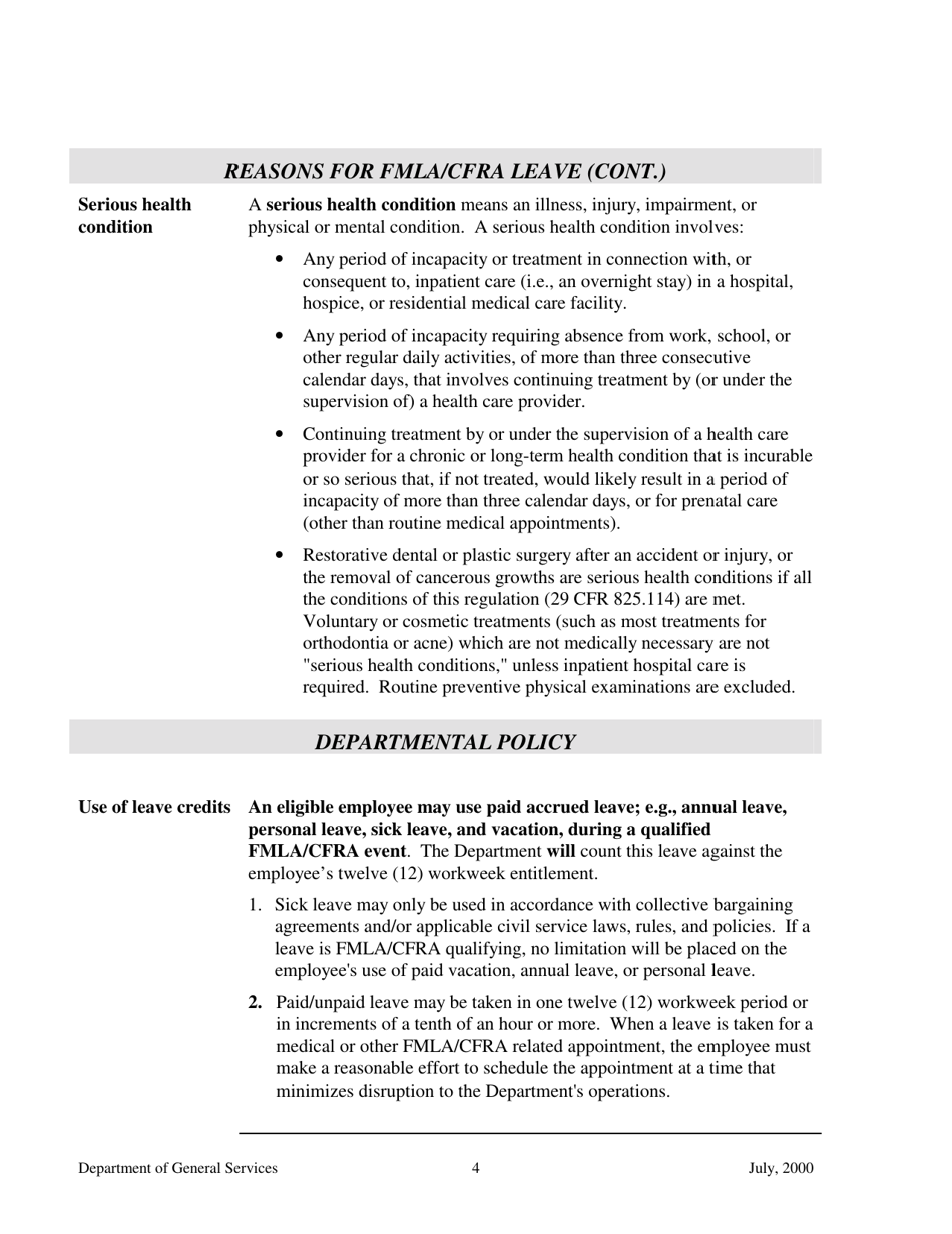 Family and Medical Leave Act and California Family Rights Act Fmla / Cfra Policy and Procedures - California, Page 6