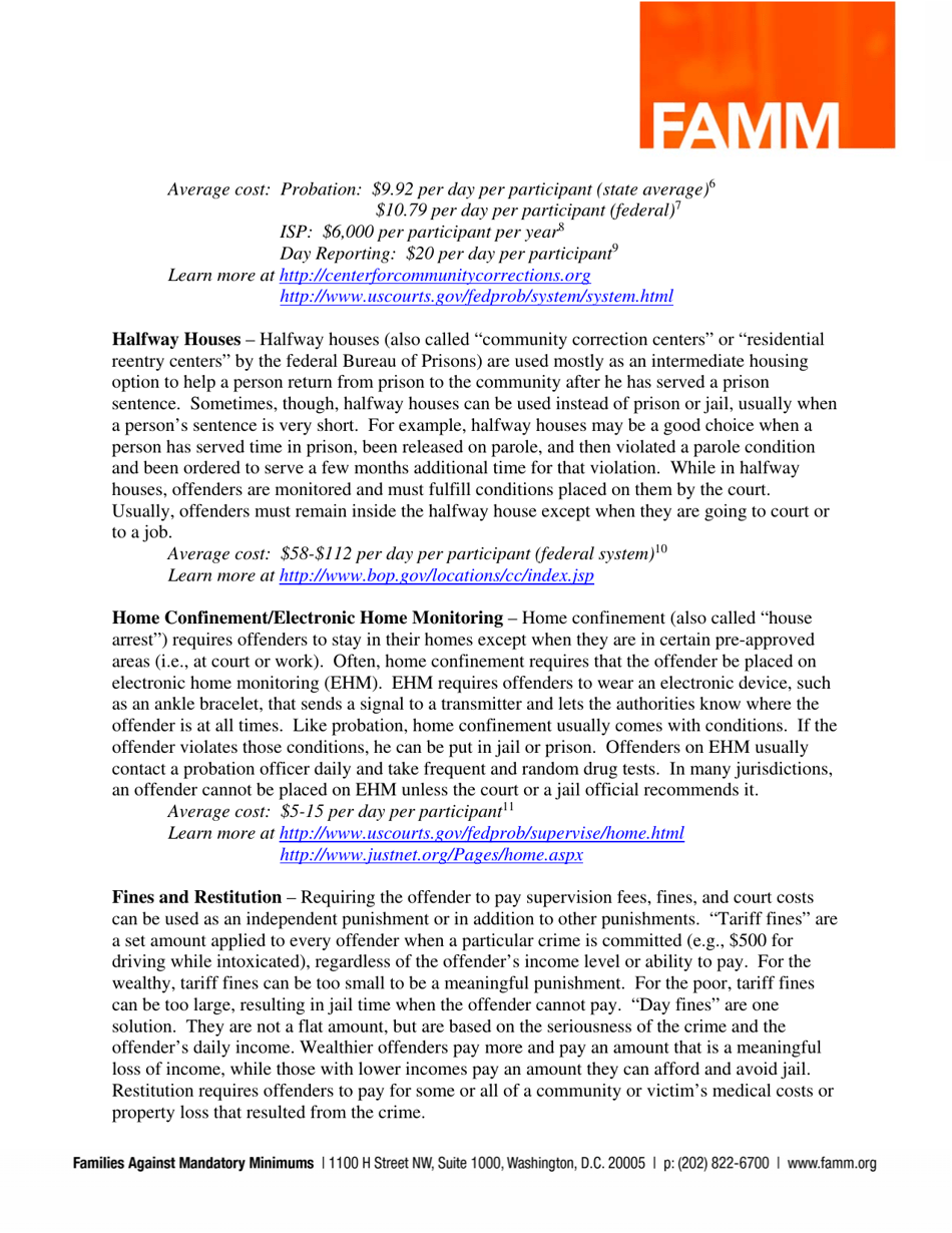 Alternatives to Incarceration in a Nutshell - Families Against Mandatory Minimums, Page 3
