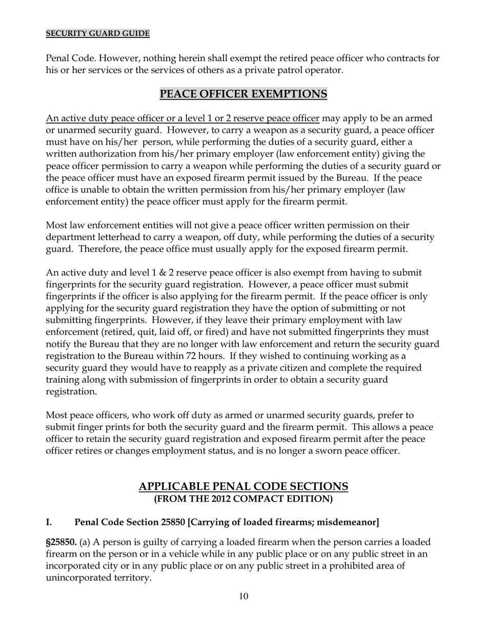 Security Guard Guide - California, Page 10