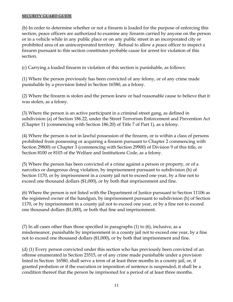 Security Guard Guide - California, Page 11