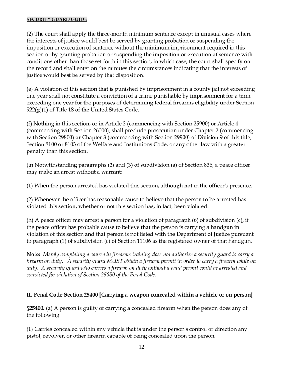 Security Guard Guide - California, Page 12