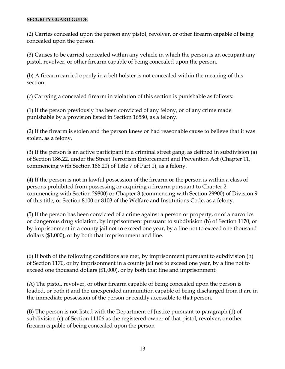 Security Guard Guide - California, Page 13
