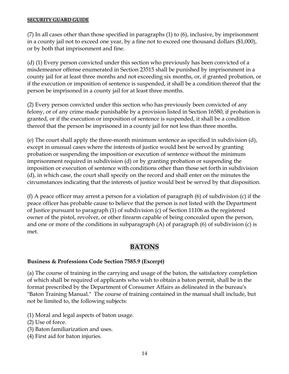 Security Guard Guide - California, Page 14