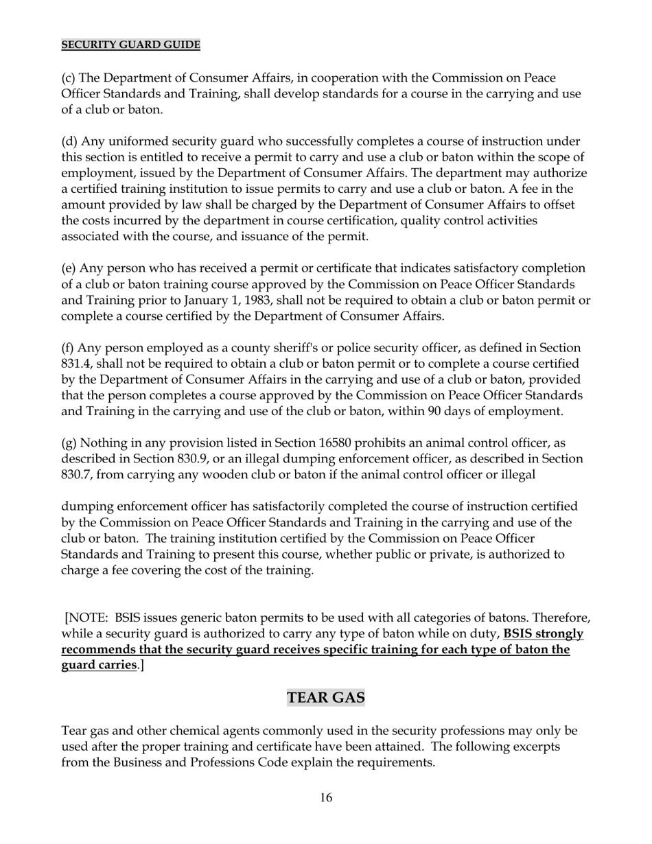 Security Guard Guide - California, Page 16