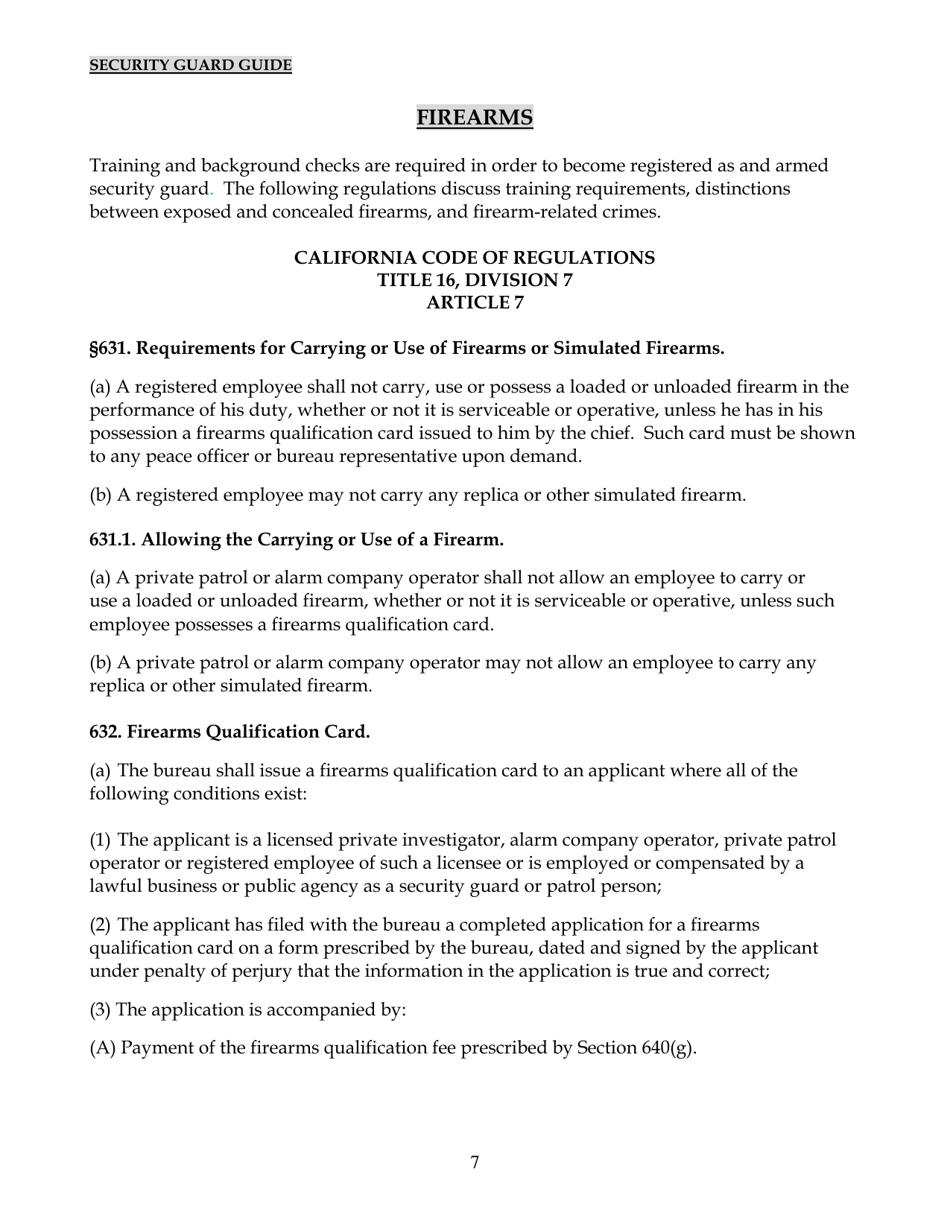 Security Guard Guide - California, Page 7