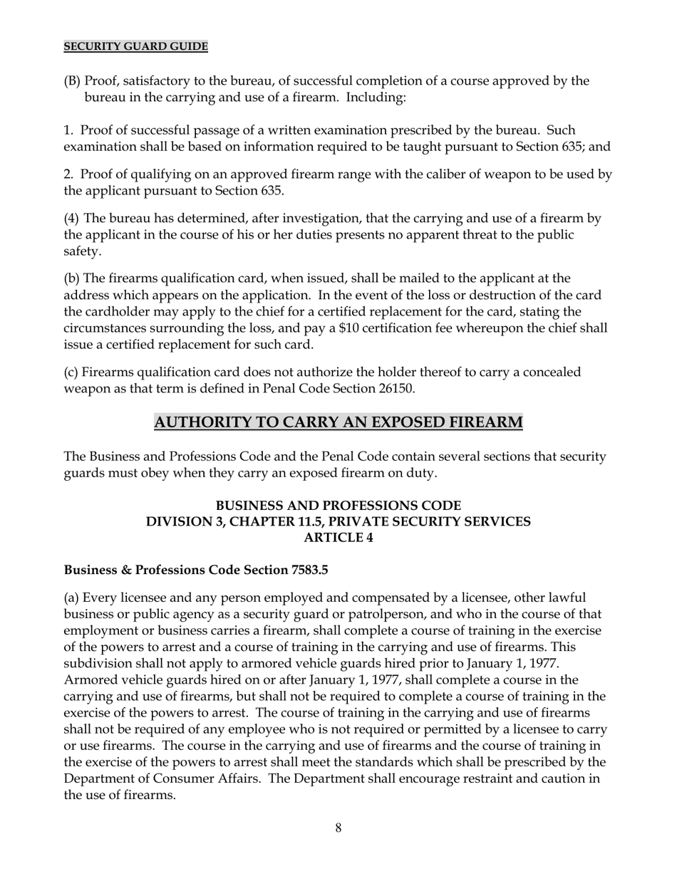 Security Guard Guide - California, Page 8