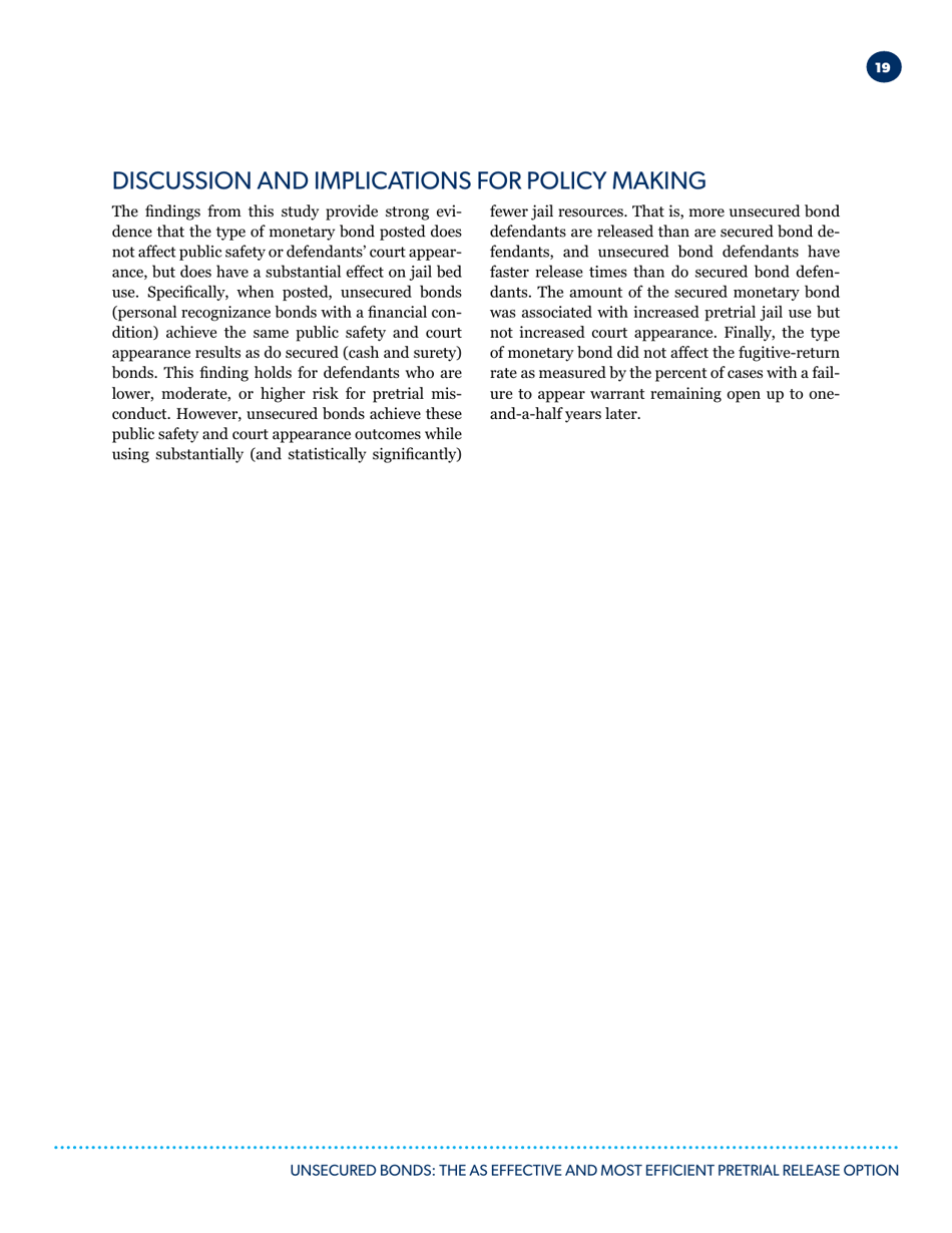 Unsecured Bonds: the as Effective and Most Efficient Pretrial Release Option - Pretrial Justice Institute, Page 20