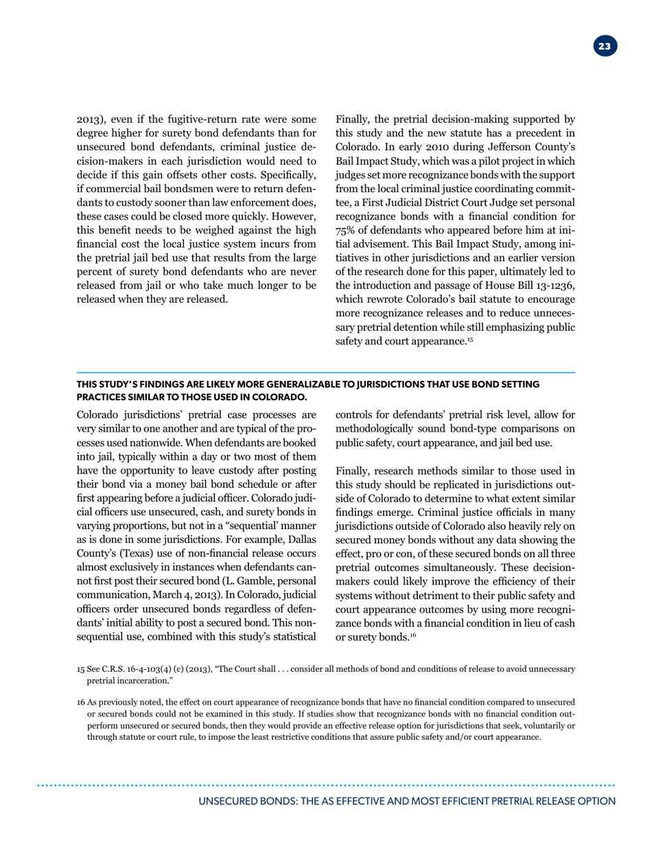 Unsecured Bonds: the as Effective and Most Efficient Pretrial Release Option - Pretrial Justice Institute, Page 24