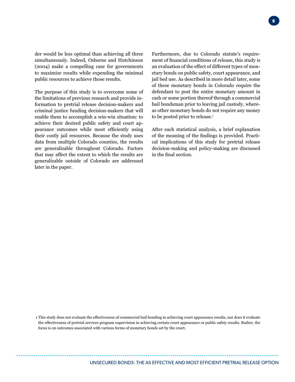 Unsecured Bonds: the as Effective and Most Efficient Pretrial Release Option - Pretrial Justice Institute, Page 6