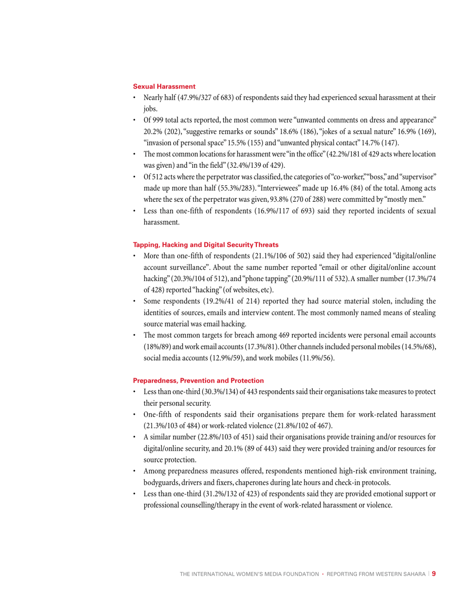 Violence and Harassment Against Women in the News Media: a Global Picture - International Womens Media Foundation, Page 11