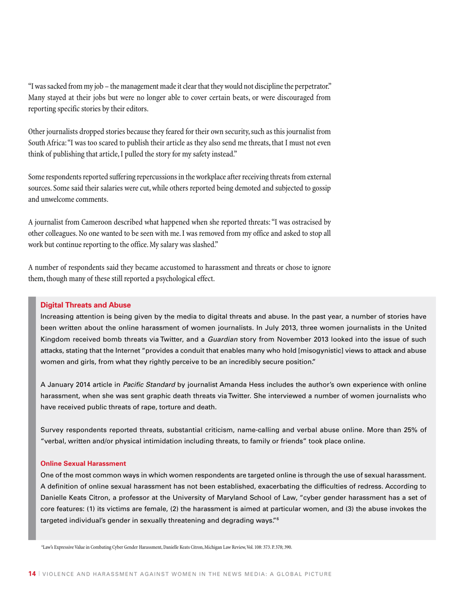 Violence and Harassment Against Women in the News Media: a Global Picture - International Womens Media Foundation, Page 16