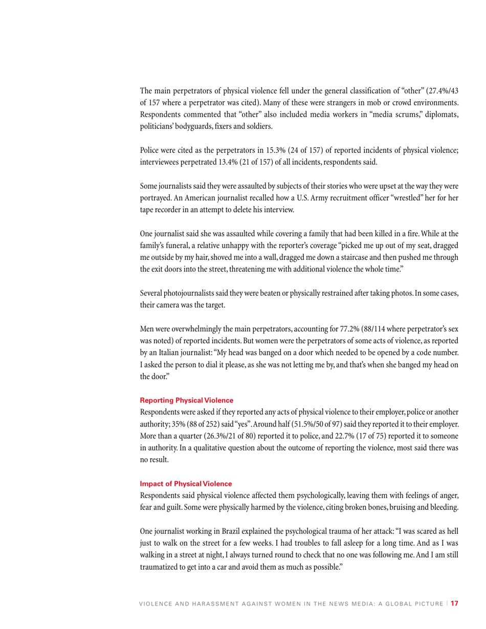 Violence and Harassment Against Women in the News Media: a Global Picture - International Womens Media Foundation, Page 19