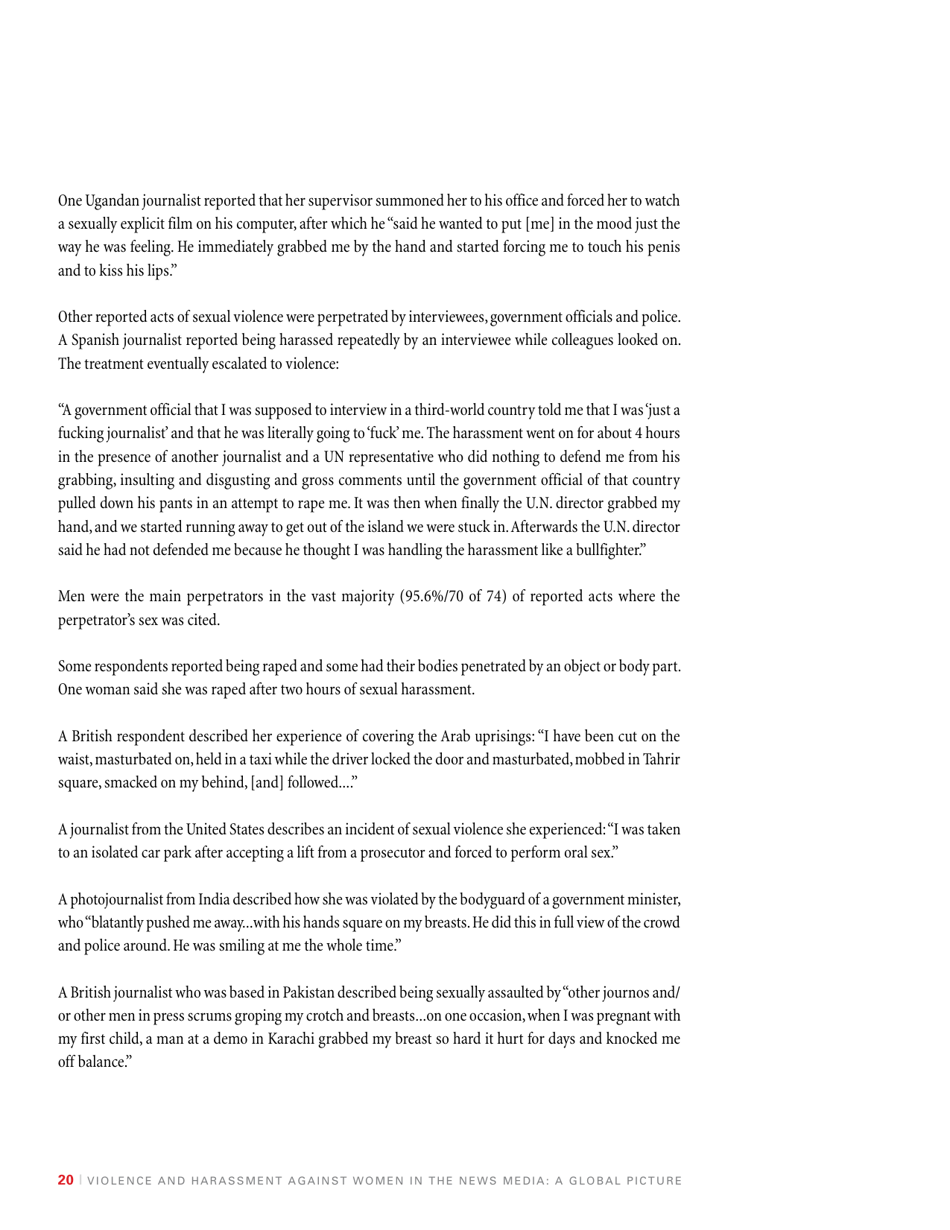 Violence and Harassment Against Women in the News Media: a Global Picture - International Womens Media Foundation, Page 22