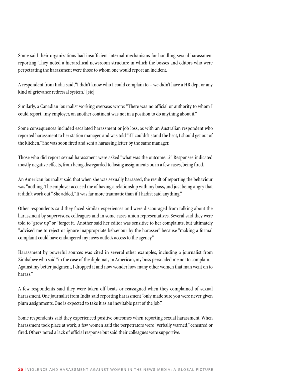 Violence and Harassment Against Women in the News Media: a Global Picture - International Womens Media Foundation, Page 28