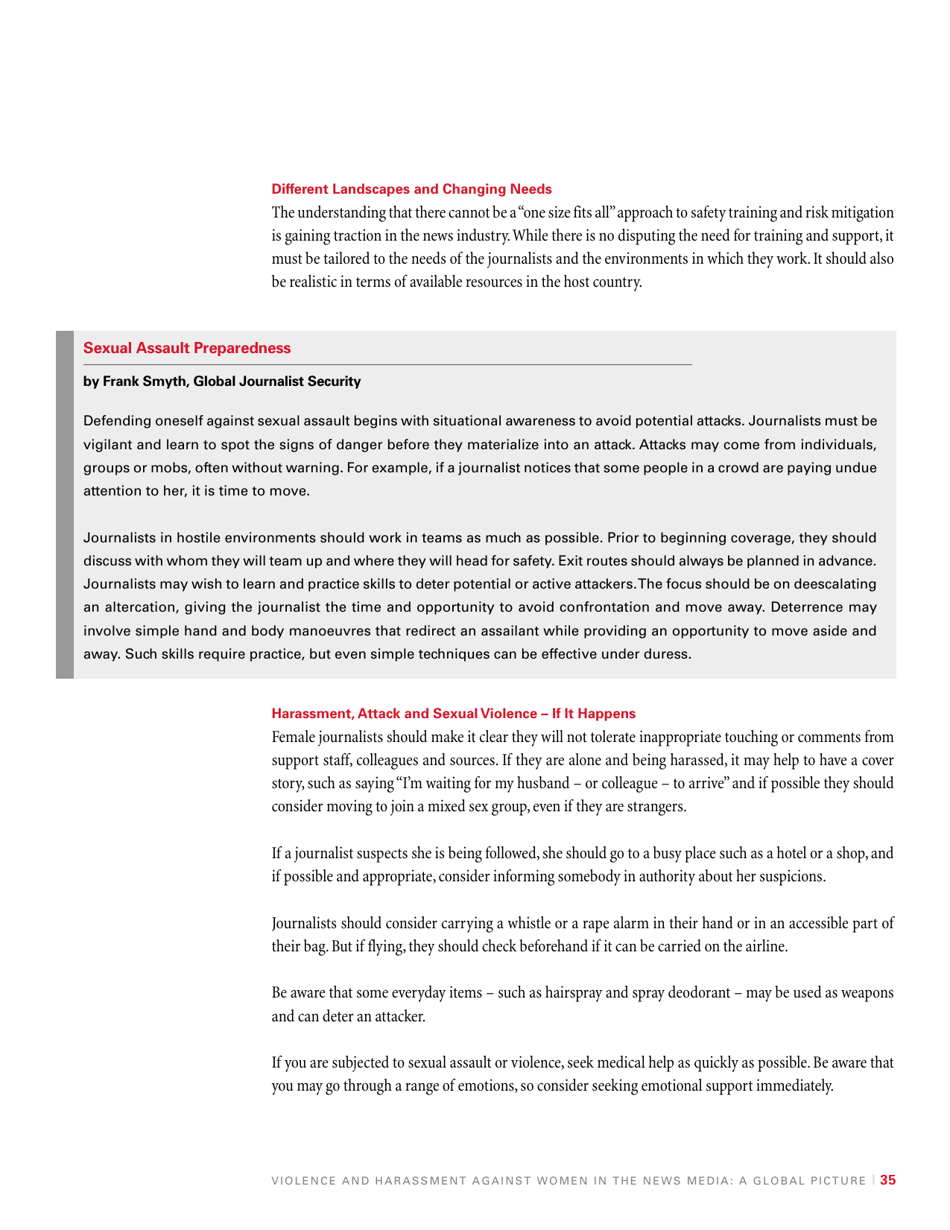 Violence and Harassment Against Women in the News Media: a Global Picture - International Womens Media Foundation, Page 37