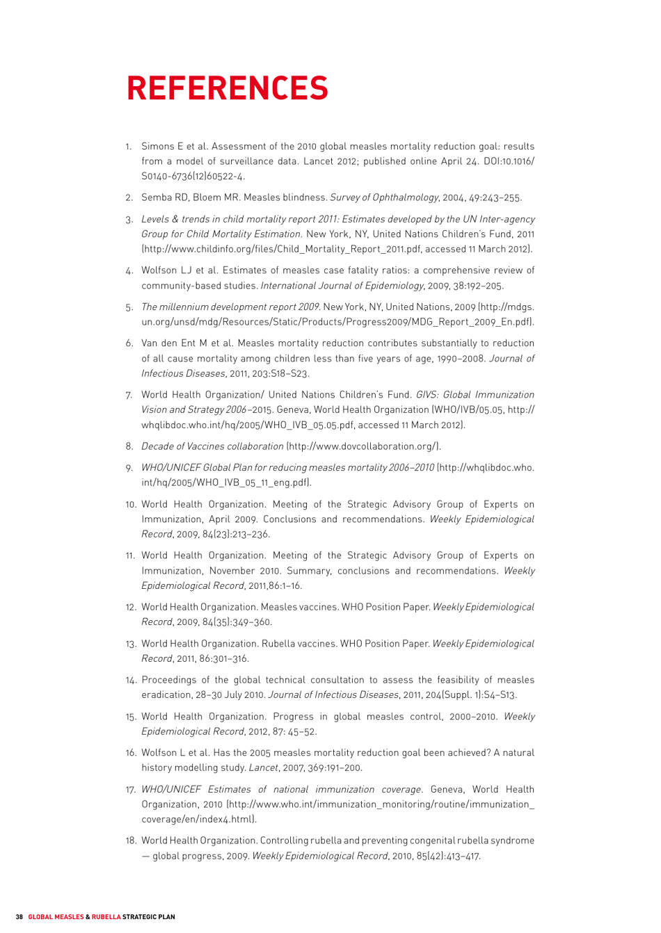 Global Measles and Rubella Strategic Plan: 2012 - 2020, Page 38