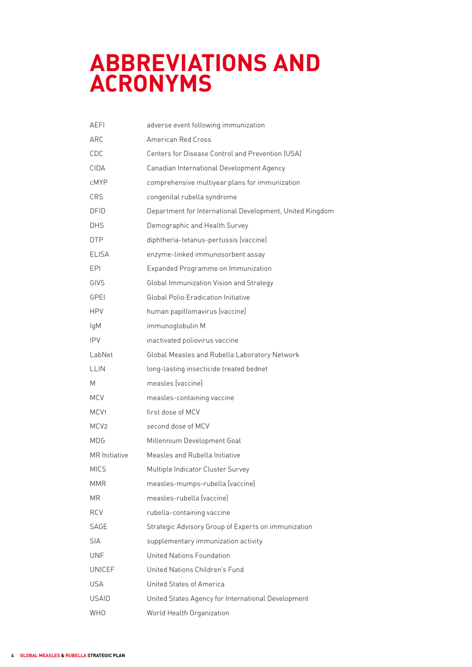 Global Measles and Rubella Strategic Plan: 2012 - 2020, Page 4